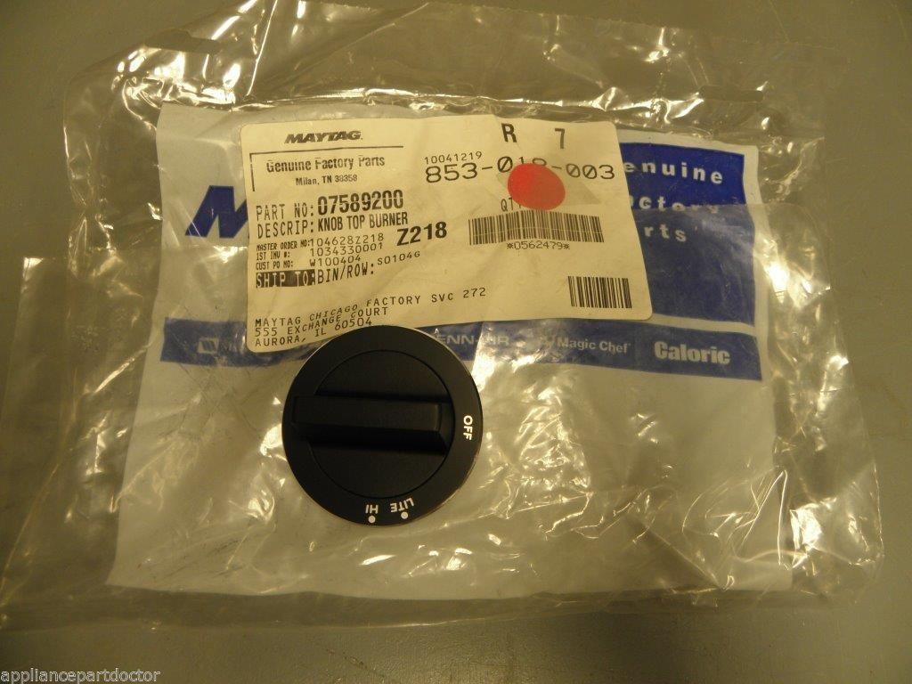 Amana Magic Chef Stove 07589200 Top Burner Knob NEW IN BOX Amana Magic Chef Stove 07589200 Top Burner Knob NEW IN BOX